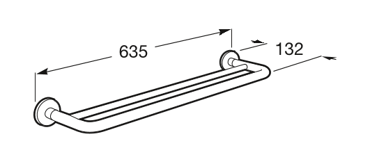 Medidas del toallero doble HOTELS - ROCA
