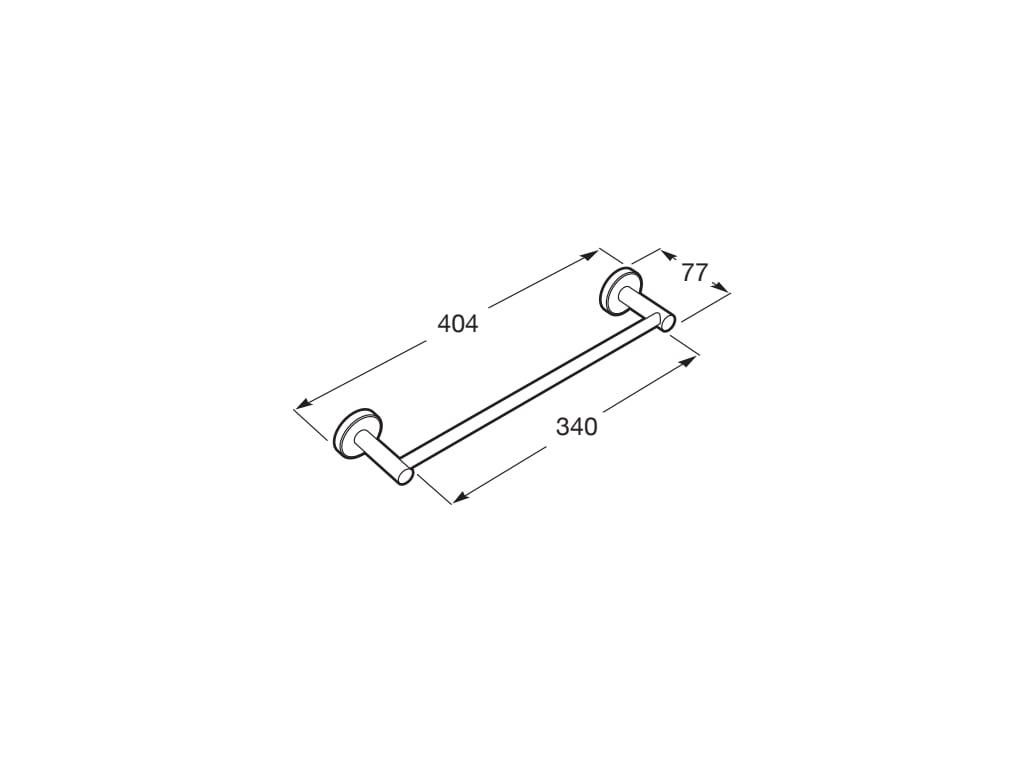 Medidas del toallero de lavabo SUPERINOX - ROCA