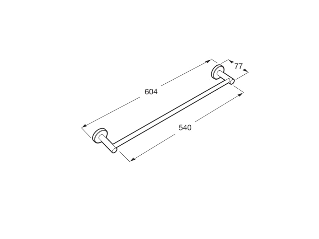 Medidas del toallero de lavabo SUPERINOX - ROCA