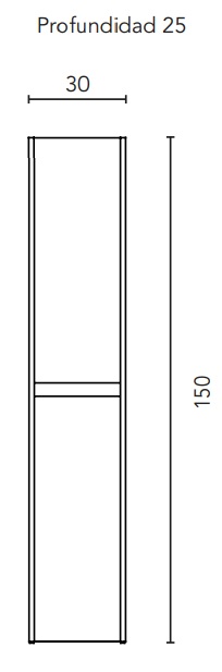 Medidas de la columna de baño de 2 puertas SANSA - ROYO